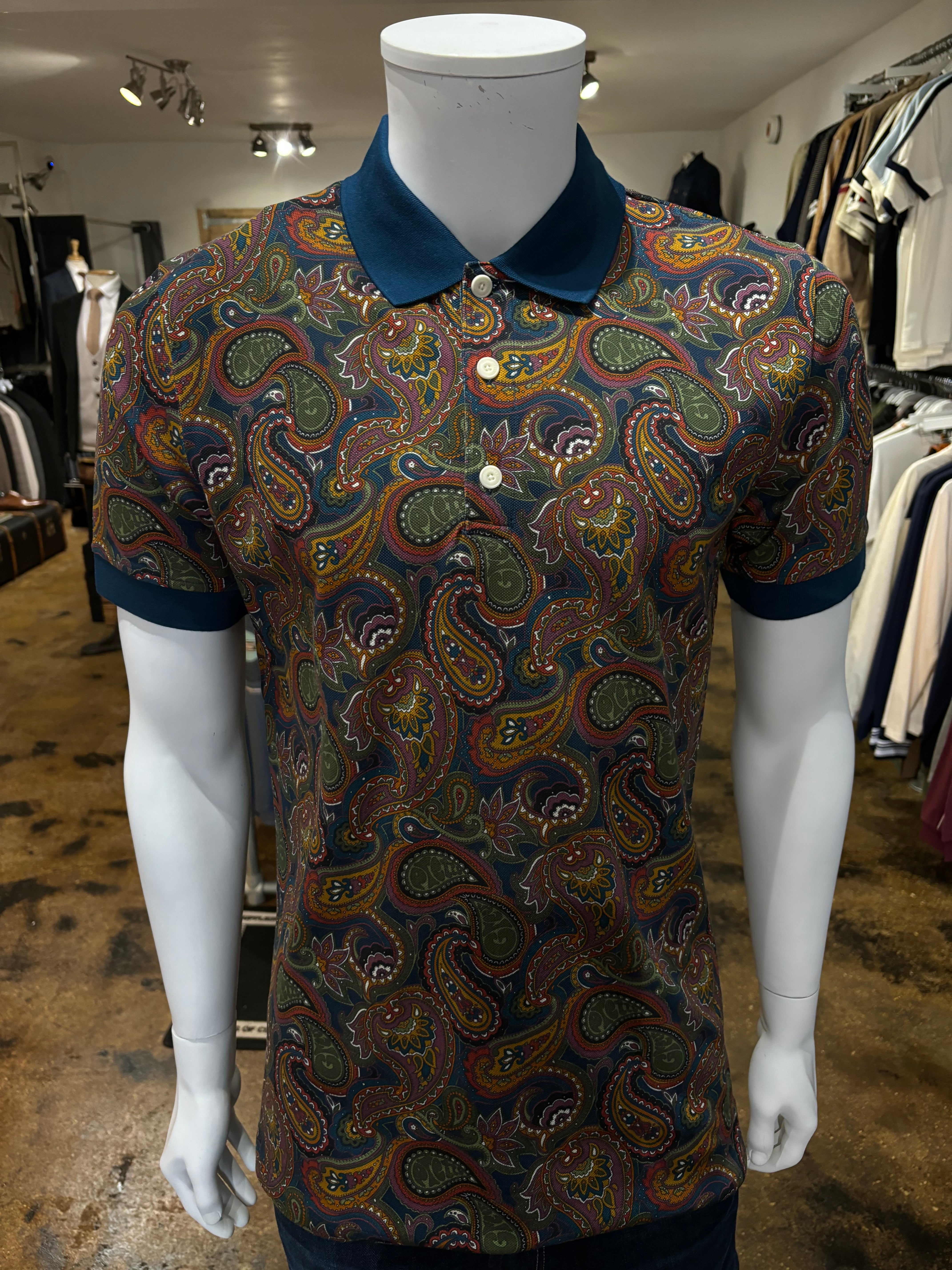 Pretty green paisley polo shirt hotsell